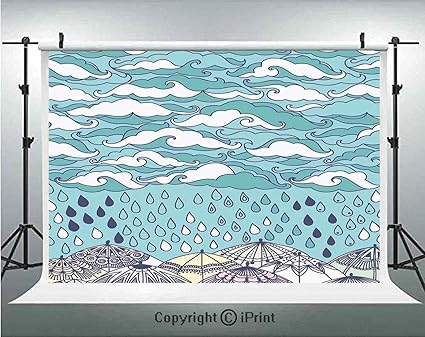 Amazon カートゥーン 写真撮影用背景幕 かわいいサーカス 象 インディアンフラワー メダリオン オーナメント 漫画のイラスト 誕生日パーティー背景 カスタマイズマイクロファイバー写真スタジオ小道具 5x3フィート ブルーサンドブラウン Sosung バックペーパー 背景布