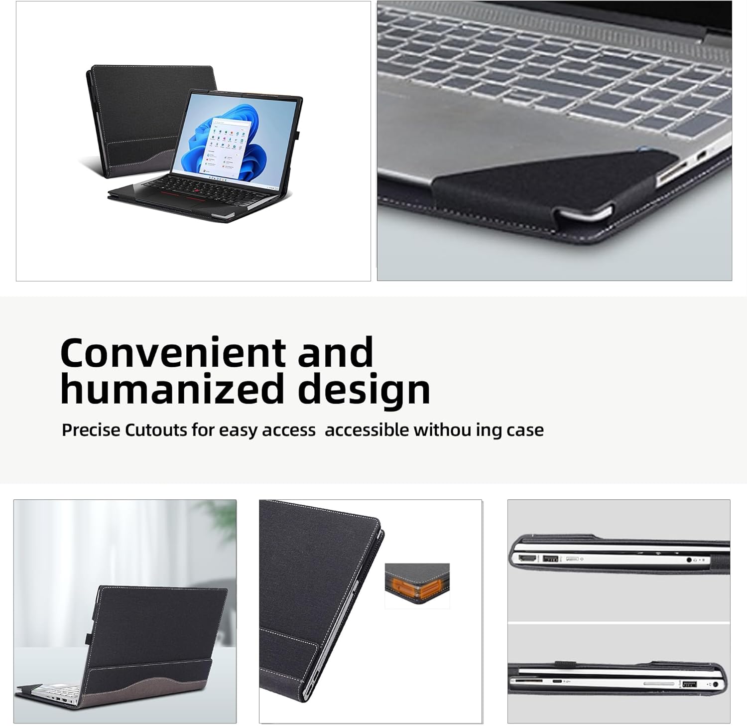 Laptop Cover for Lenovo ThinkPad L13 Yoga Gen 4/ Gen 3/ThinkPad L13 2-in-1 Gen 5 (Intel) 13inch All-Inclusive Laptop Notebook Sleeve Detachable Shell (Black)