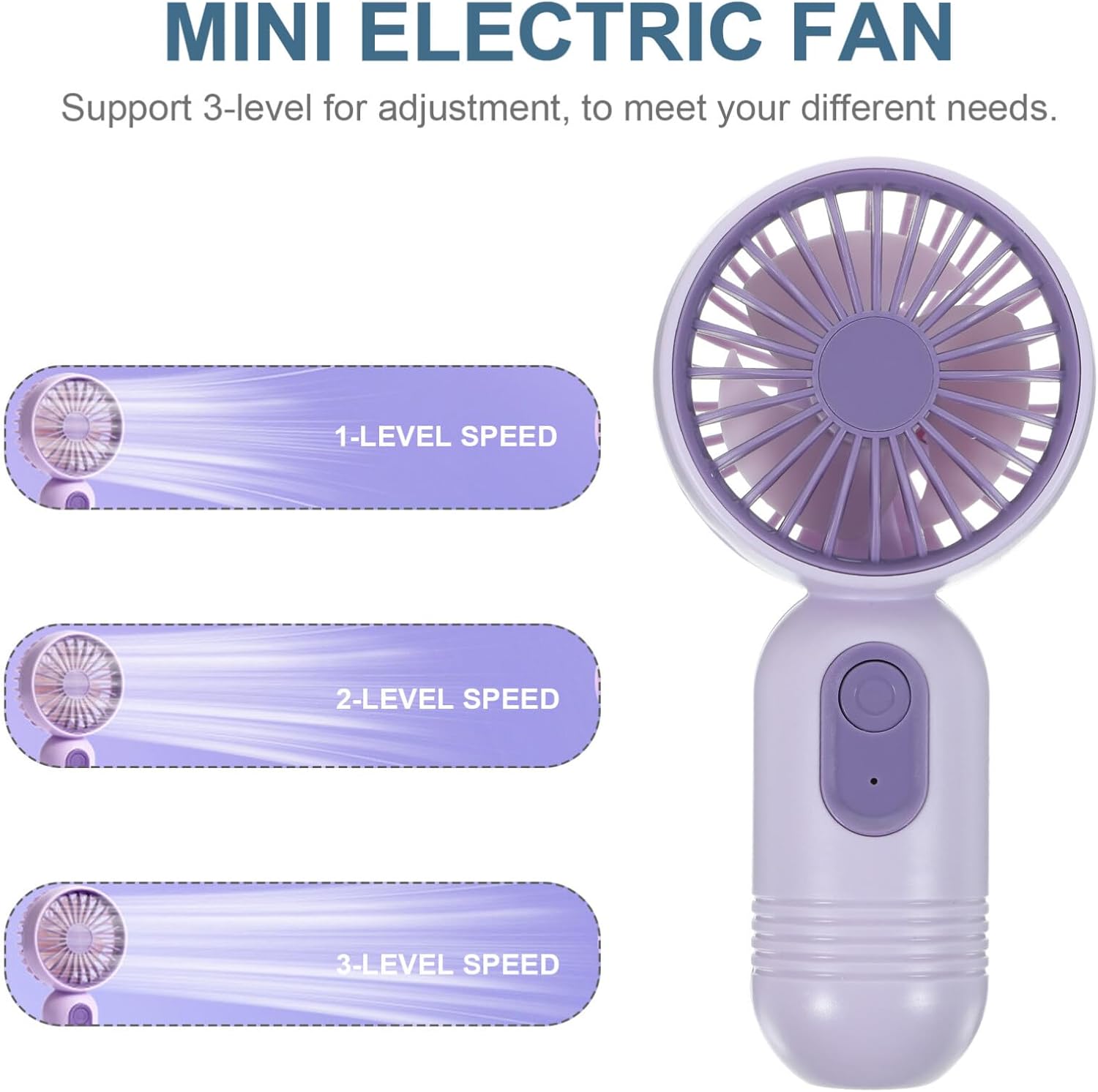 Cabilock 8pcs Mini Portable Usb Fan Handheld Battery Operated Personal Fan Lightweight Compact for Travel Outdoor and Summer Activities