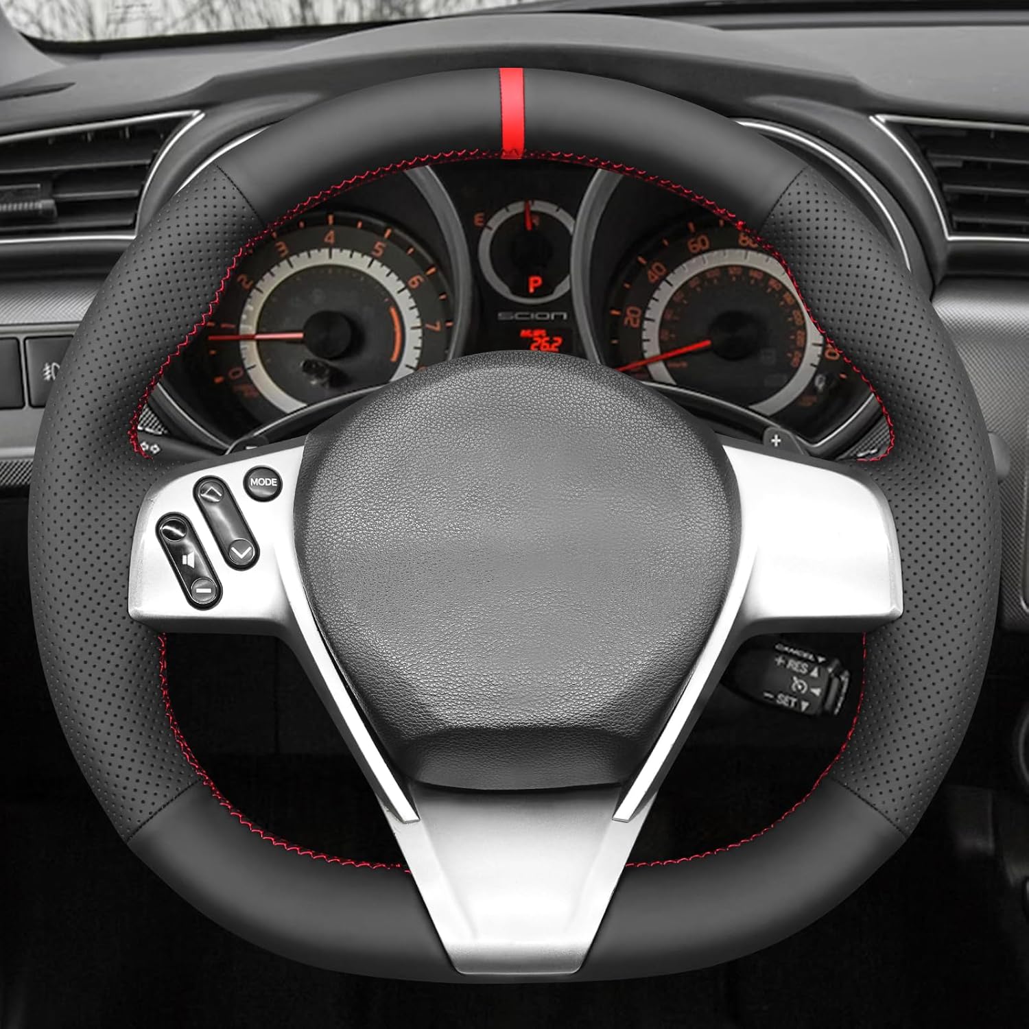 MEWANT DIY Stitching Car Steering Wheel Cover Wrap for Scion tC 2010-2016 Steering Wheel Accessories for Scion tC 2010-2016