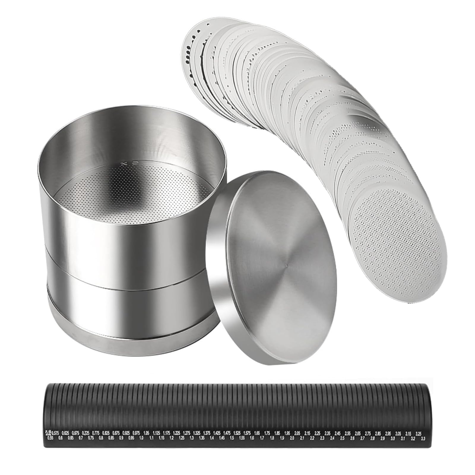 HMWOKPOT Professional Diamond Grading Sieve Set Diamond Sorting Sieve (Diameter 48/65/80mm) Stainless Steel Gemstone Size Sieve for Jewelry Store,80mm Large