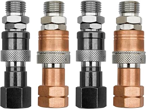 2 Sets Cutting Torch Quick Connect Fittings, Oxy Acetylene Quick Connects used for Hose to Regulator or Torch, Torch Hose Repair Kit, make oxy-fuel setup more flexible. YBMTE
