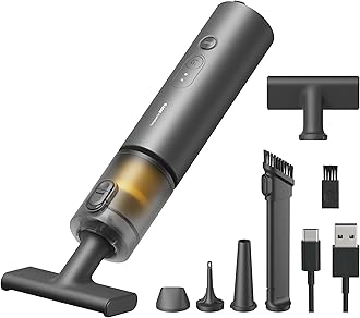 Car Vacuum, 20000Pa Cordless Vacuum Cleaner and Air Duster, 6-in-1 Portable Handheld Vacuum, 5-Nozzles for Car, Home, Office