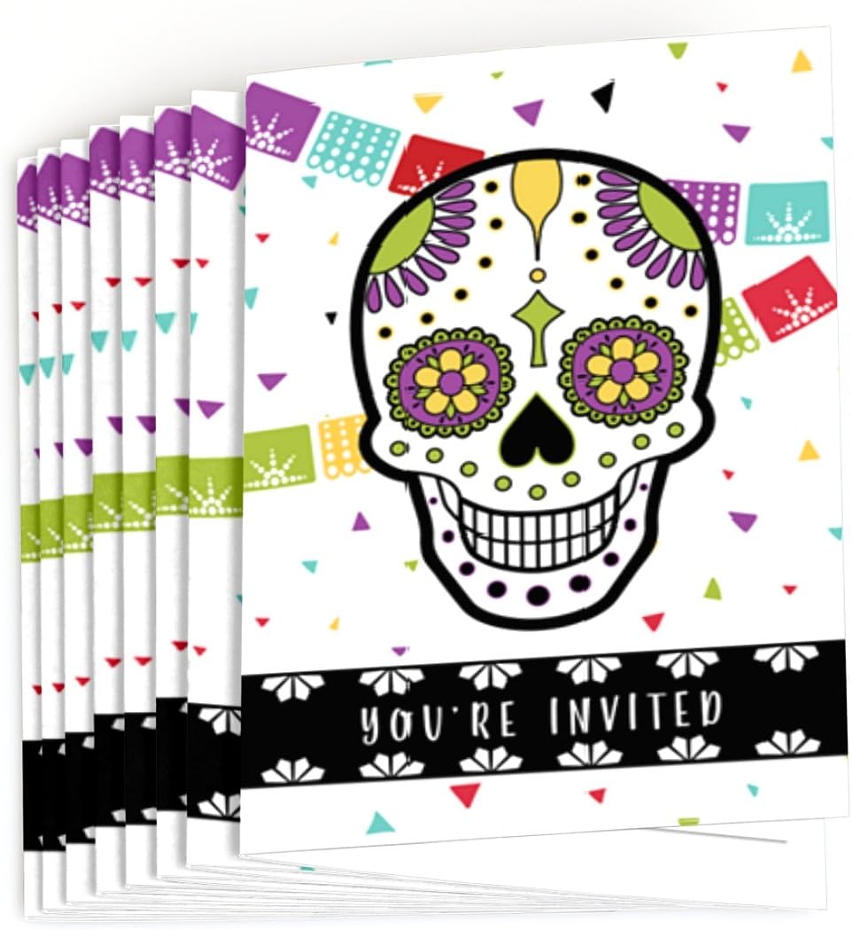 Day of the Dead &ndash; Fill In Halloween Sugar Skull Party Invitations