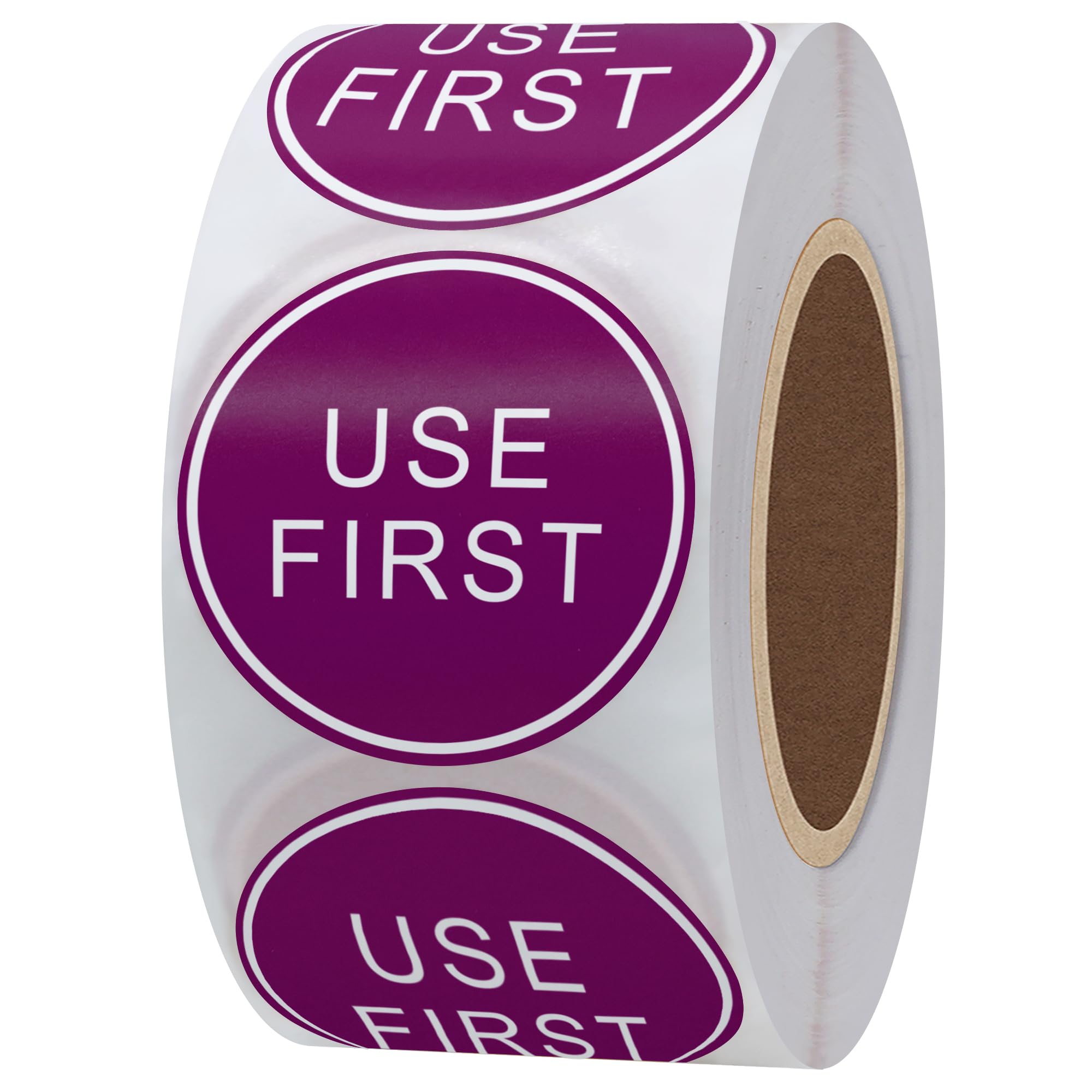 Hylabelest USE First Trilingual Removable Label 1.5 Inch Total 500 Labels Per Roll (1, Purple Line, 38mm)