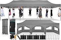 Vista 27 de COBIZI - Carpa emergente plegable de 10x20 pies con 6 paredes laterales, carpa resistente UPF 50+ para todas las estaciones, resistente al viento