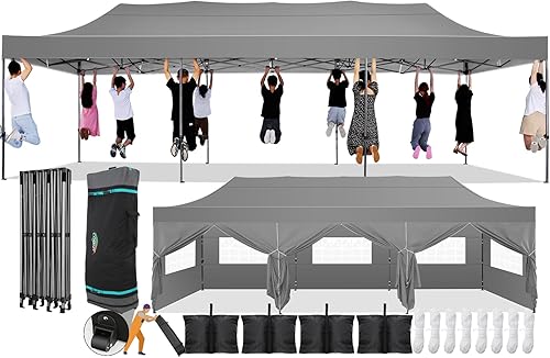 Miniatura 26 de COBIZI Toldo desplegable de 6.6 x 6.6 pies sin pared lateral, toldo resistente UPF 50+ para todas las estaciones, resistente al viento e