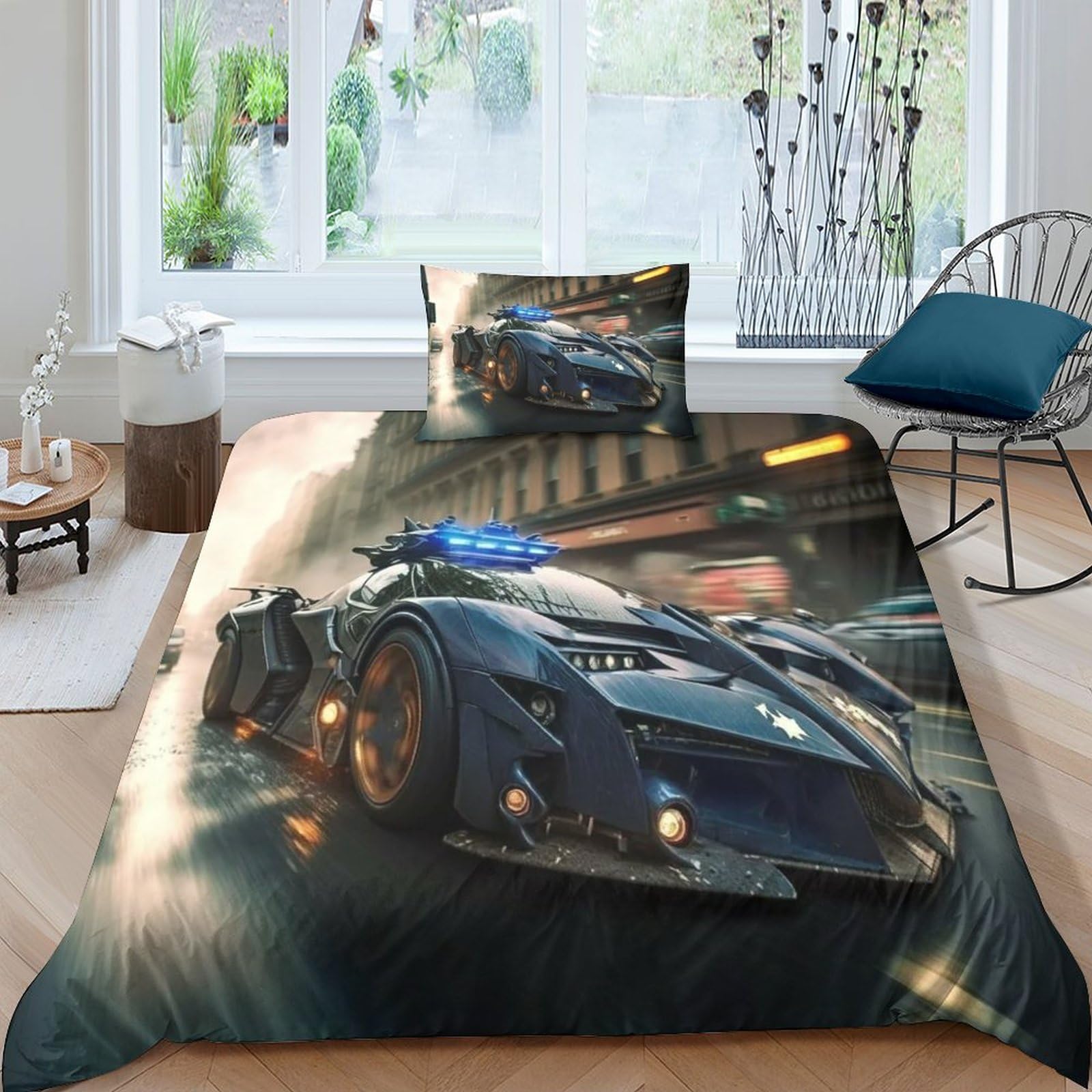 Cars Housse de Couette 3D ensemble de lit 3 pièces pour ado et enfant