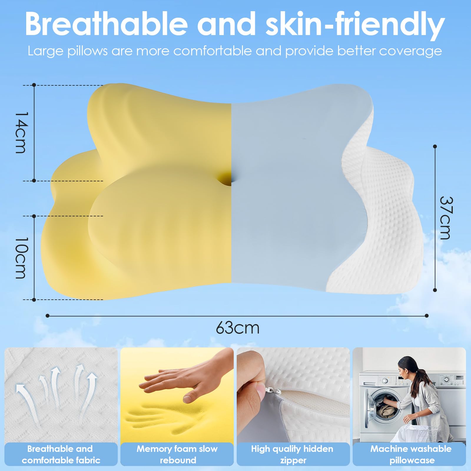 Dreamhigh® Poduszka Ortopedyczna z Pianki Memory,