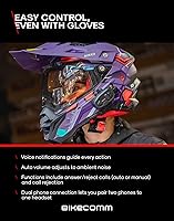 Vista 7 de BIKECOMM Salut - Altavoces de casco de motocicleta intercomunicador – Altavoces inalámbricos de rango 1000M – Sistema de comunicación de casco