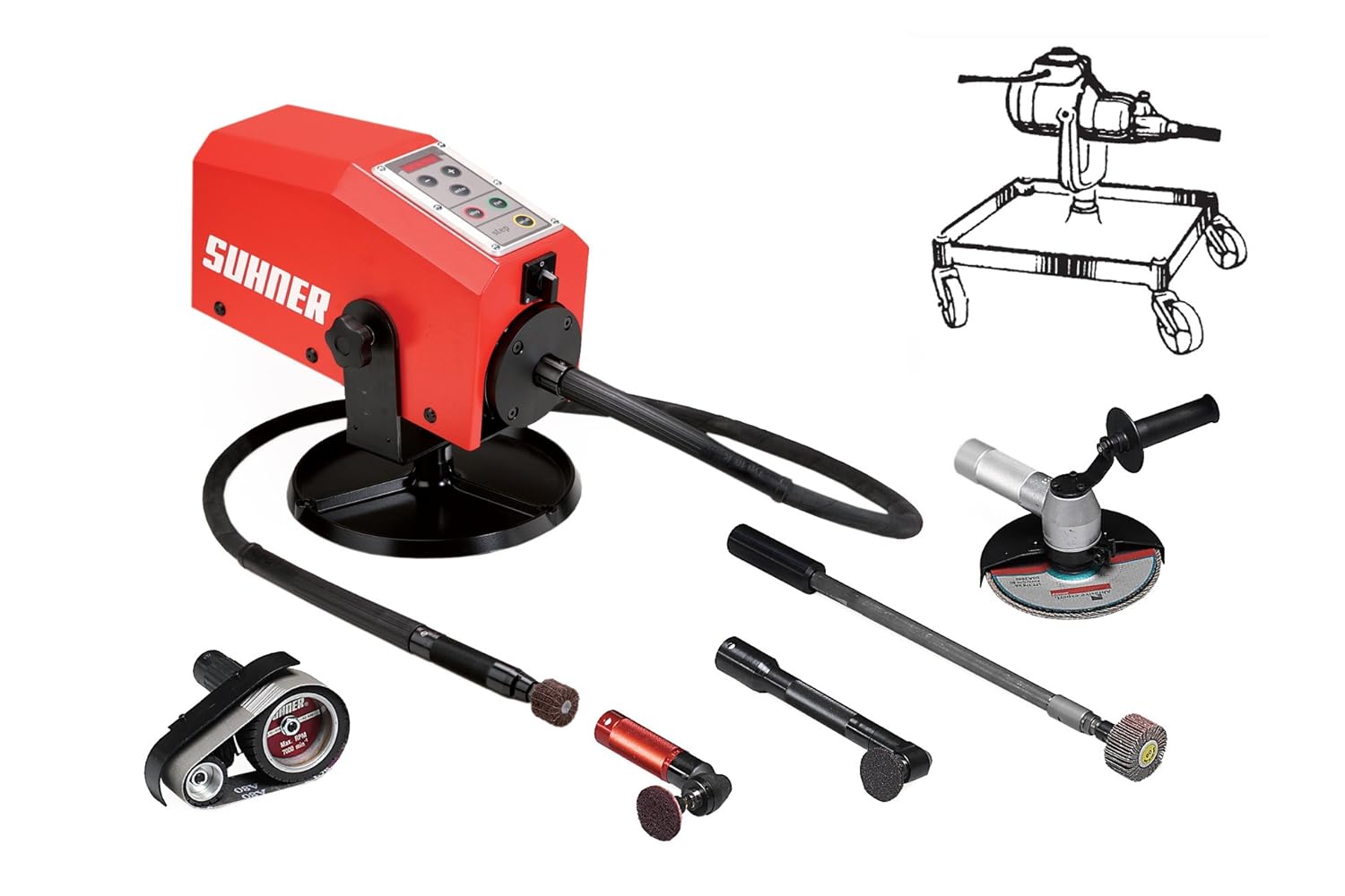 Suhner 11021803 Model ROTOmax 1.5 STM Machine with Flexible Shaft, 460