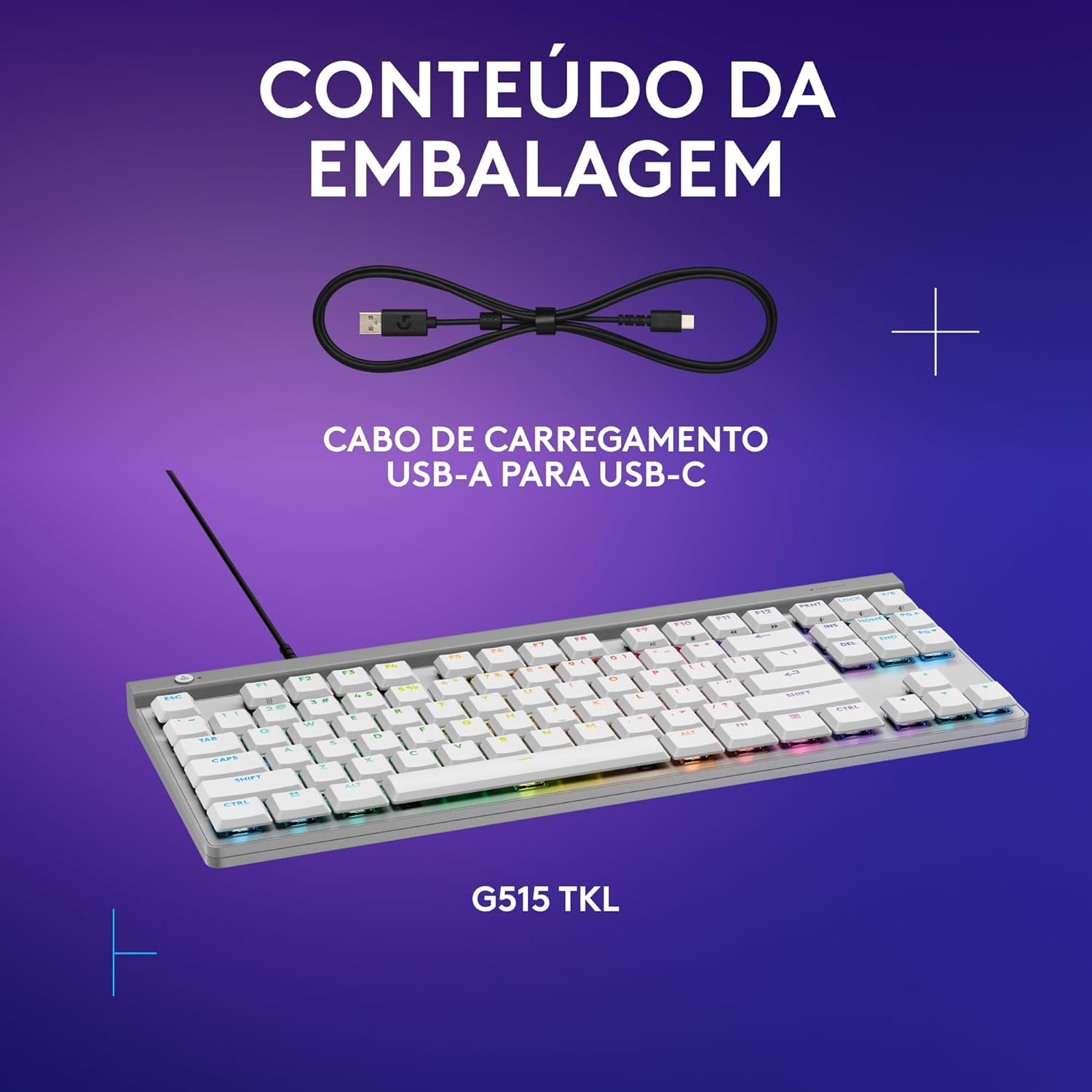 Teclado Mecânico Gamer Logitech G515 com Design TKL, RGB LIGHTSYNC e Switch GL Brown Tactile - Branco 8 71TpZAqc0FL. AC SL1500