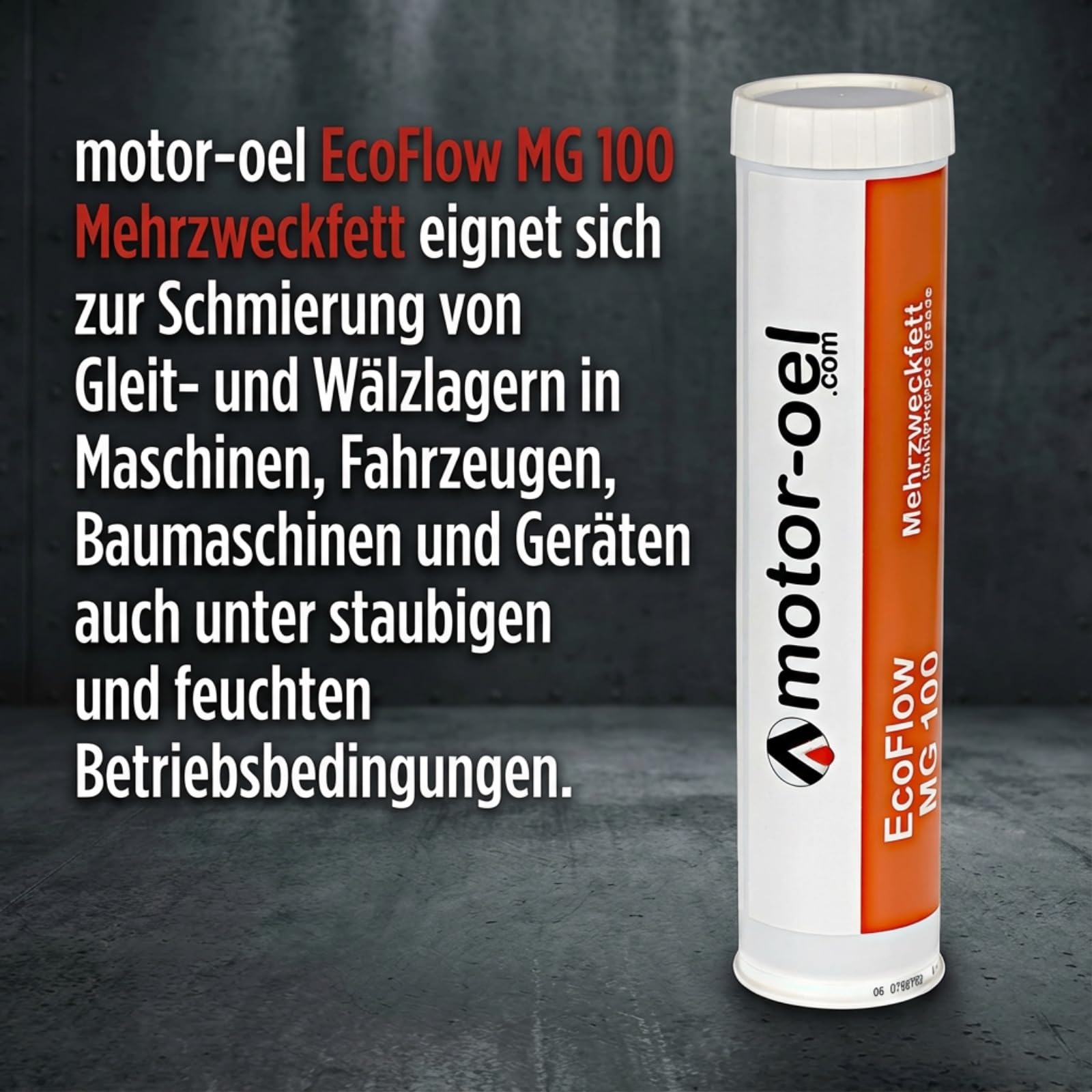EcoFlow MG 100 Schmierfett – 12 x 400g. Kartusche | Hochleistungs-Mehrzweckfett für Gleit- & Wälzlager | haftstark, alterungsbeständig, korrosionsschützend – für Maschinen & Baumaschinen