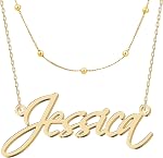 Collier de nom personnalisé - 14 Polices, 4 Couleurs, 5 Styles de chaîne -925 Argent Sterling & 316 Cadeau personnalisé en acier inoxydable avec boîte Premium