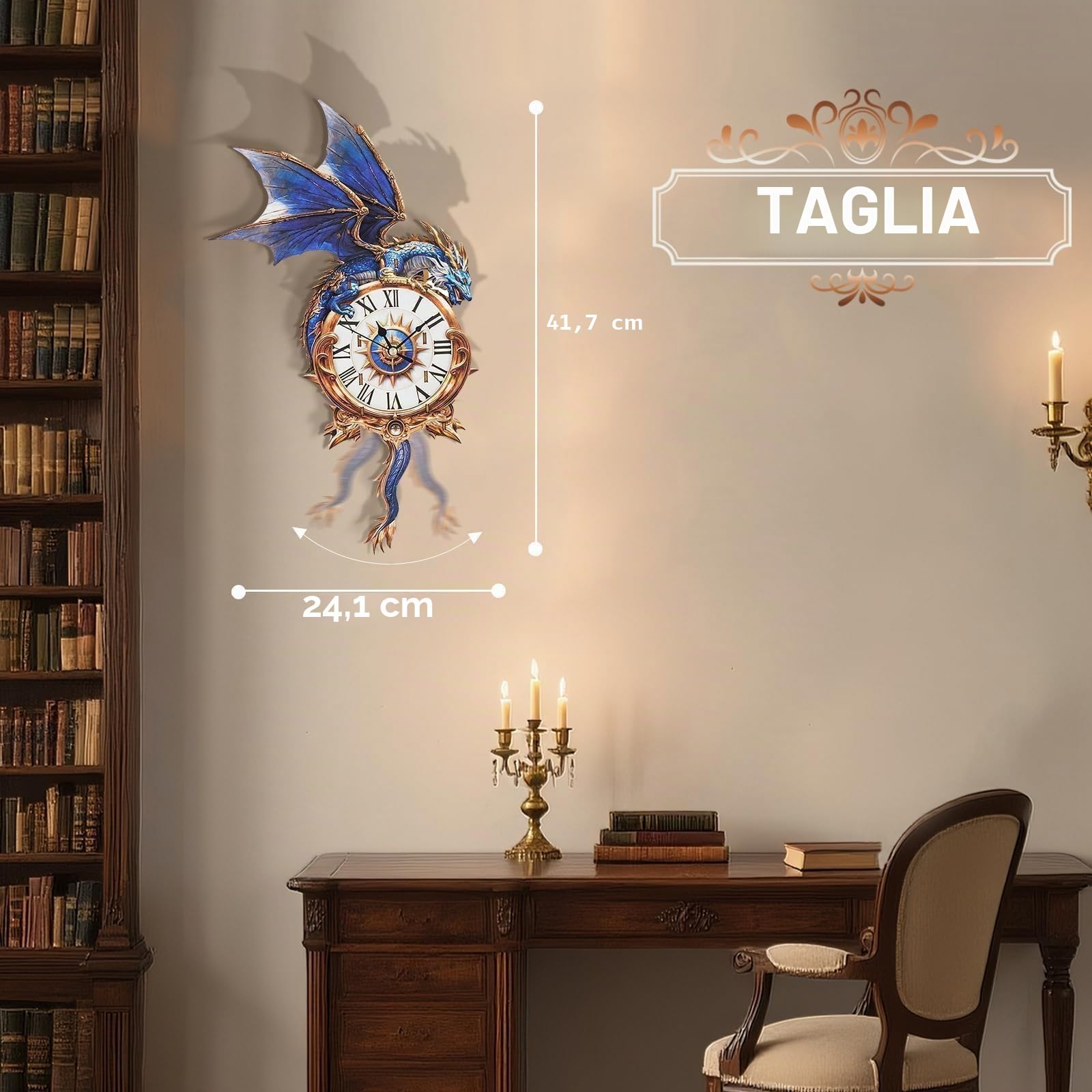Orologio a forma di drago in legno 3D per adulti, kit di costruzione di modelli meccanici con pendolo e campanello, orologio da parete fai da te per casa e ufficio, regalo a forma di drago