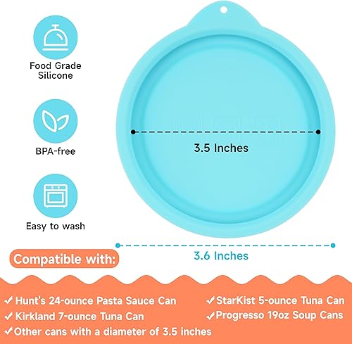 Miniatura 2 de 2 tapas de silicona para latas de 3.5 pulgadas para Hunt's  Starkist  Kirkland  Progresso lata, tapas de sellado de alimentos para latas de 3.5