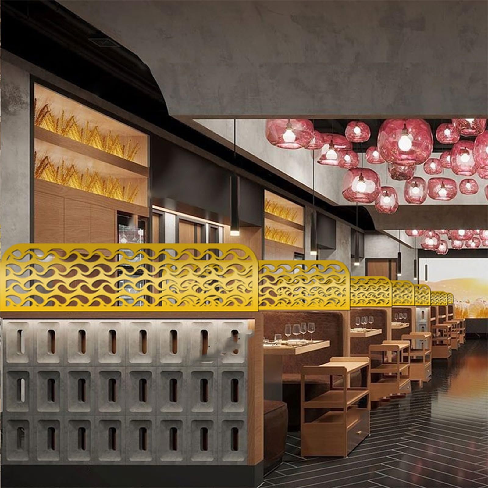 Partición de escritorio de hierro forjado, pantalla de privacidad para oficinas y restaurantes, diseño decorativo de mesa para una mejor separación de pasillos