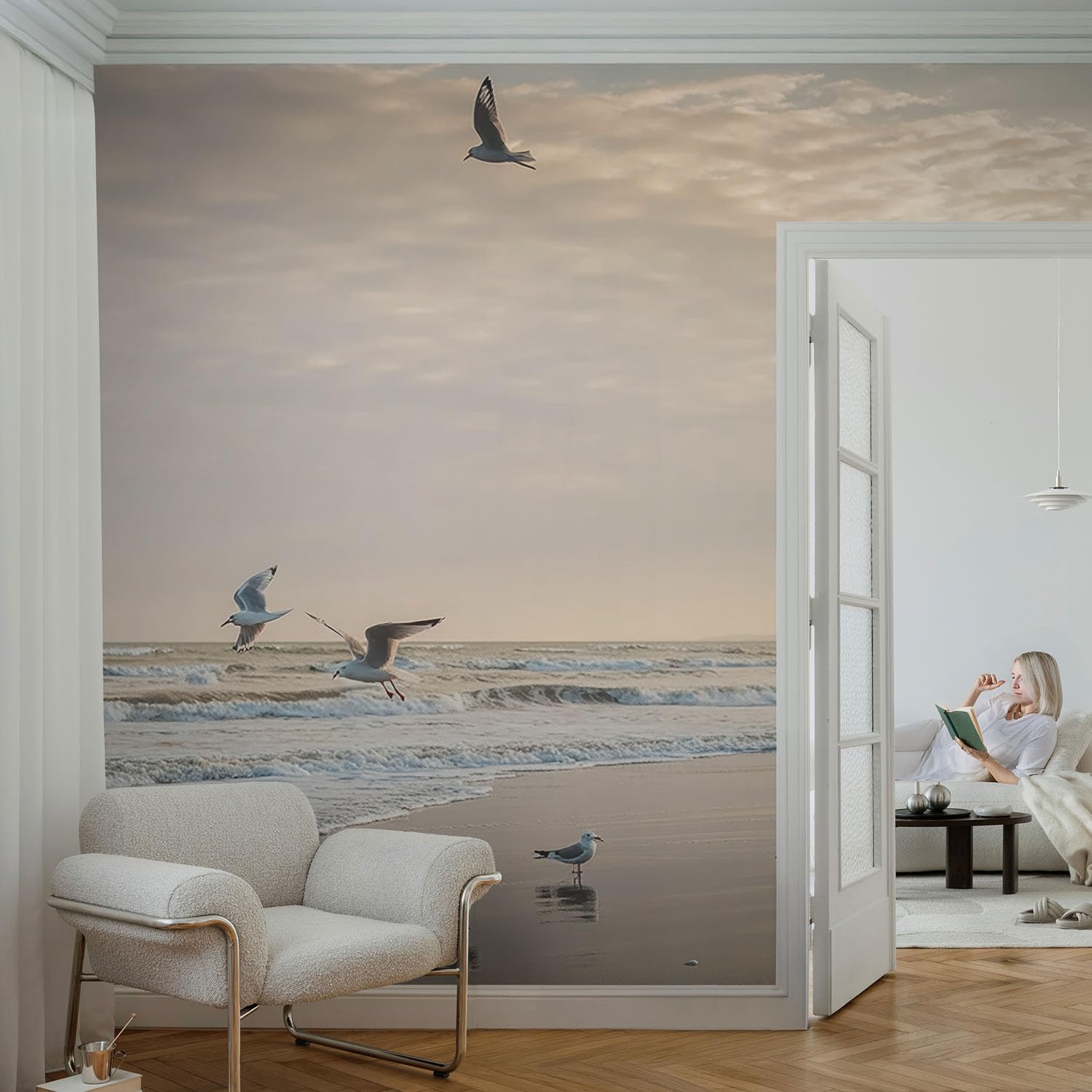 Papel Pintado Textil 416x254 cm Tranquilidad junto al mar
