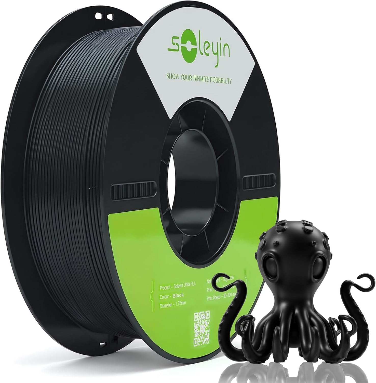 Creality Colorful Soleyin Ultra PLA 3D Printer Filament 1.75mm, 300mm/s Speed, +/-0.02mm...