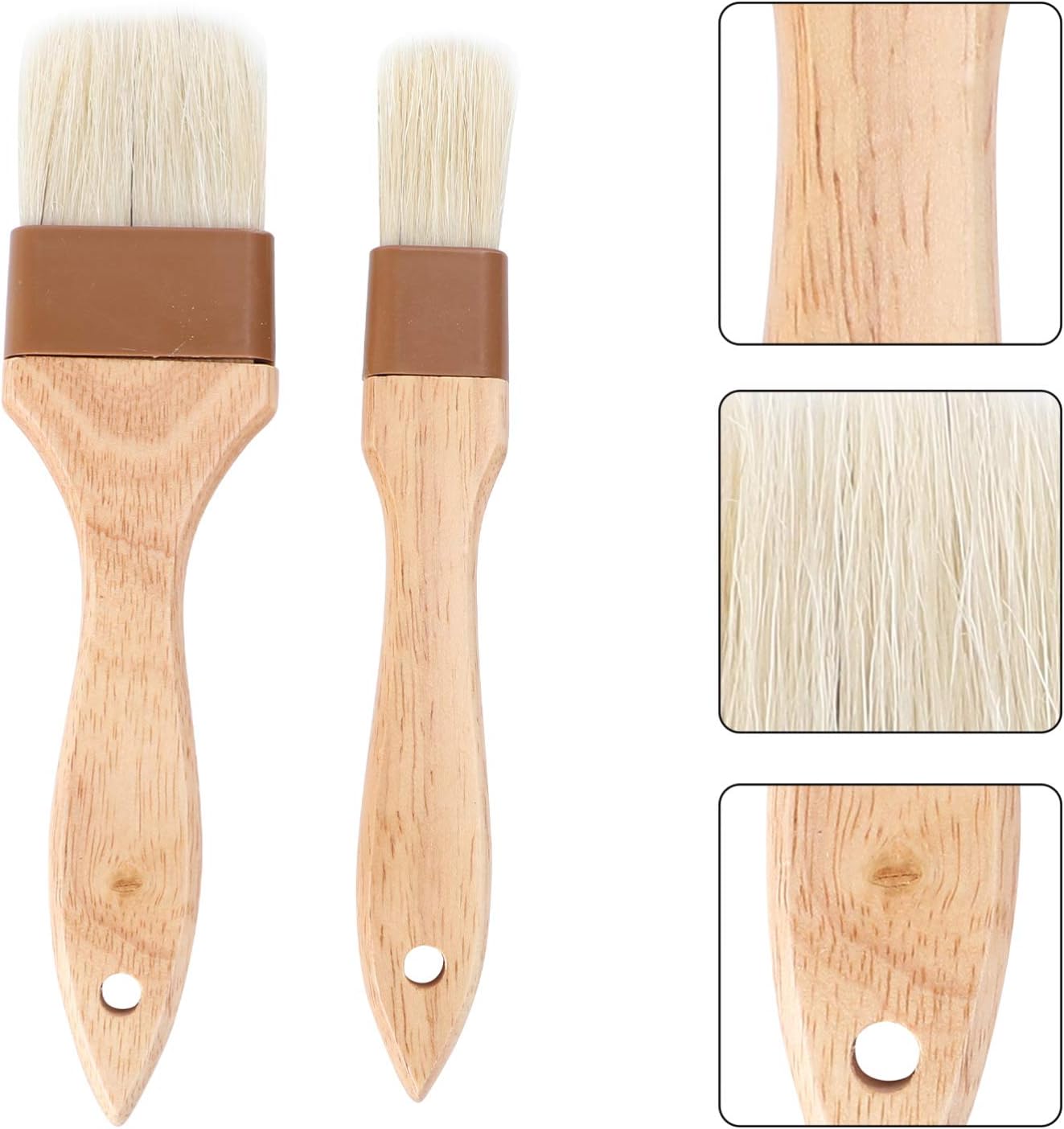 generic 2Pcs Wooden Pastry Brush Basting Brush Spread Oil Butter Sauce Marinades for BBQ Grill Barbecue Baking Kitchen Cooking : Patio, Lawn & Garden