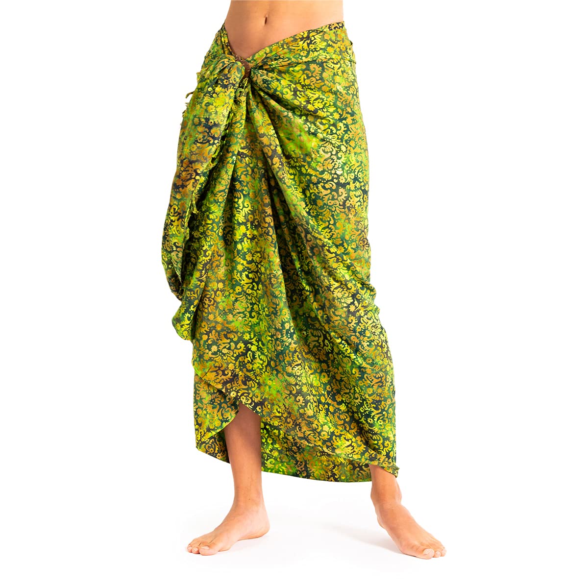 PANASIAM Sarong B206 green flower, L