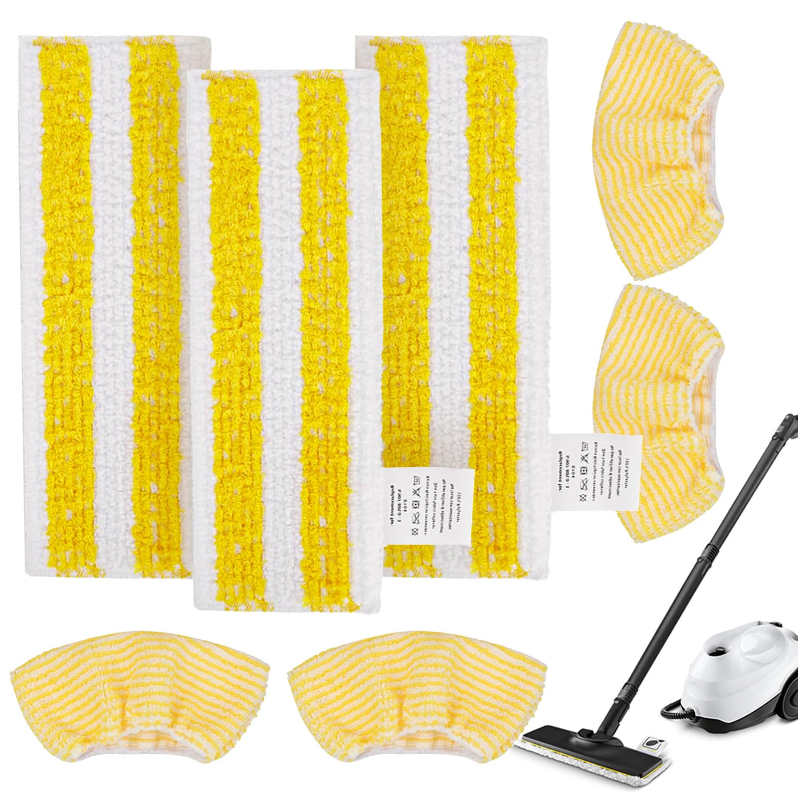 Universal Floor Cloth Set, Absorbent Floor Cloths for KΓ€rcher Easyfix SC 2, SC 3, SC 4, SC 5 Steam Cleaner, 3 Floor Nozzles and 4 Hand Nozzles, Microfibre Cloth for All Floor Types, Pack of 7