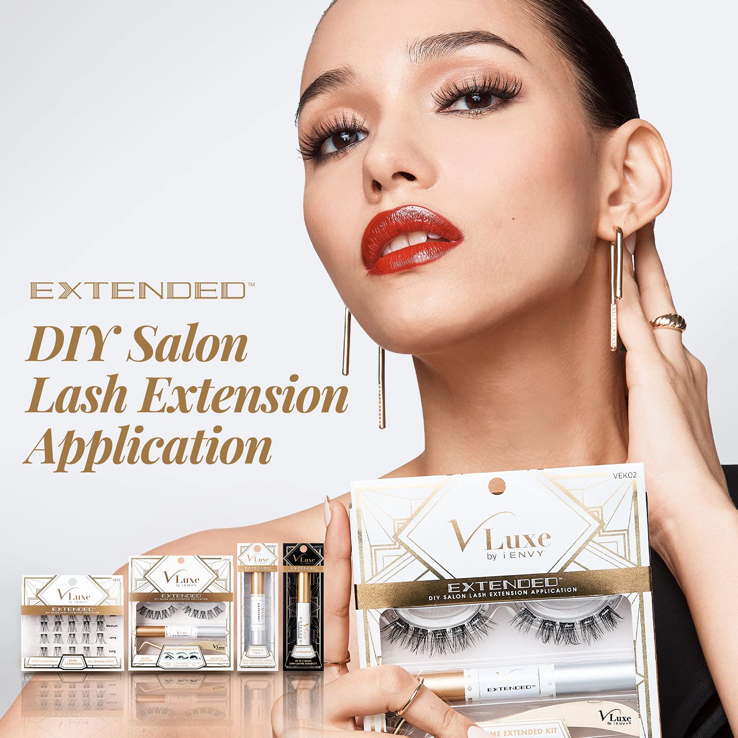 VLuxe DIY Eyelash Extension Overnighter, Lash Sealer For Extensions, Cluster, Individual False Lash, Long-Lasting Extended Wear Up to 14 Days, Smudge-Free Sealant Safe on Natural Lashes (0.18oz)