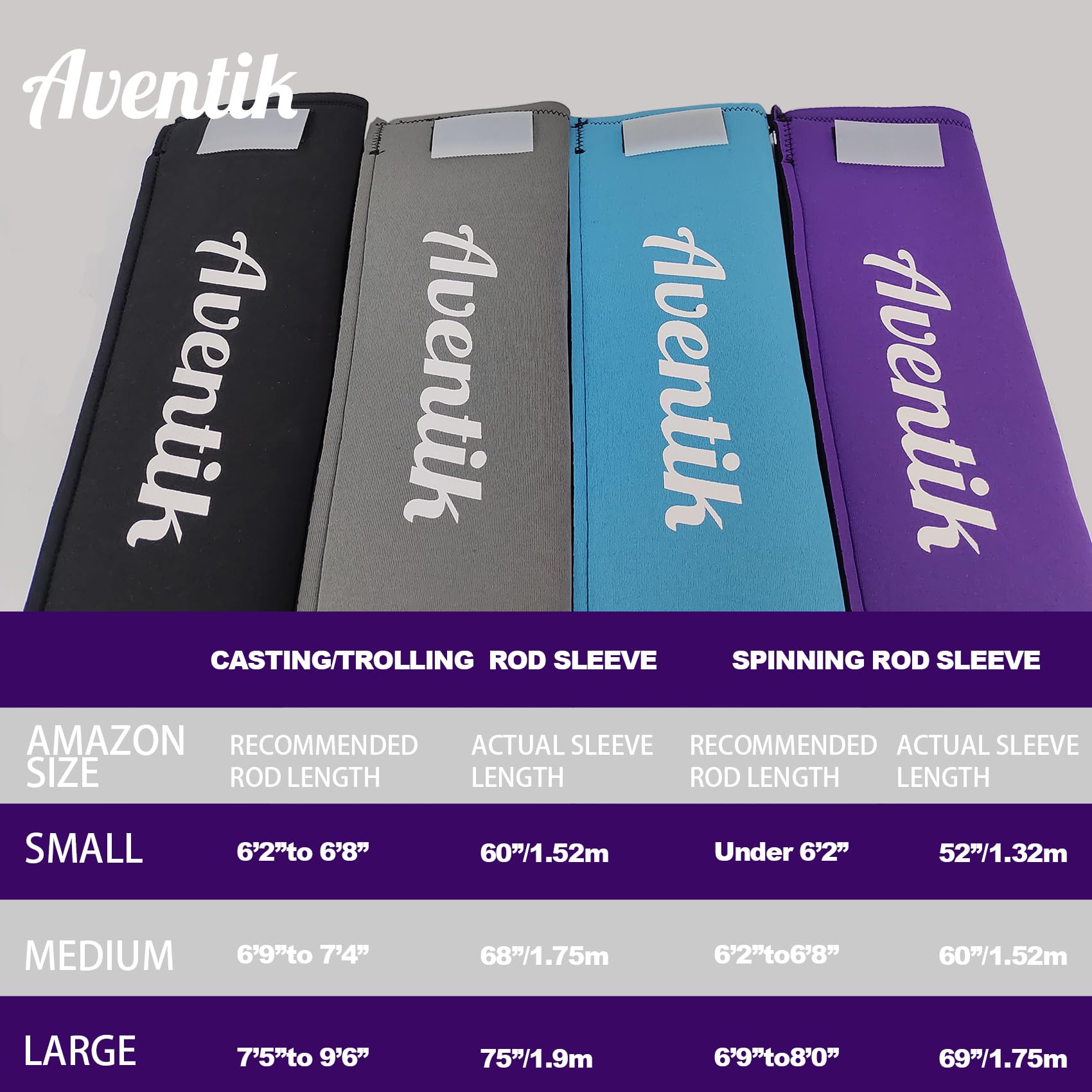 Funda para caña de pescar Aventik neopreno resistente enganches cubierta flotante 6-9 pies