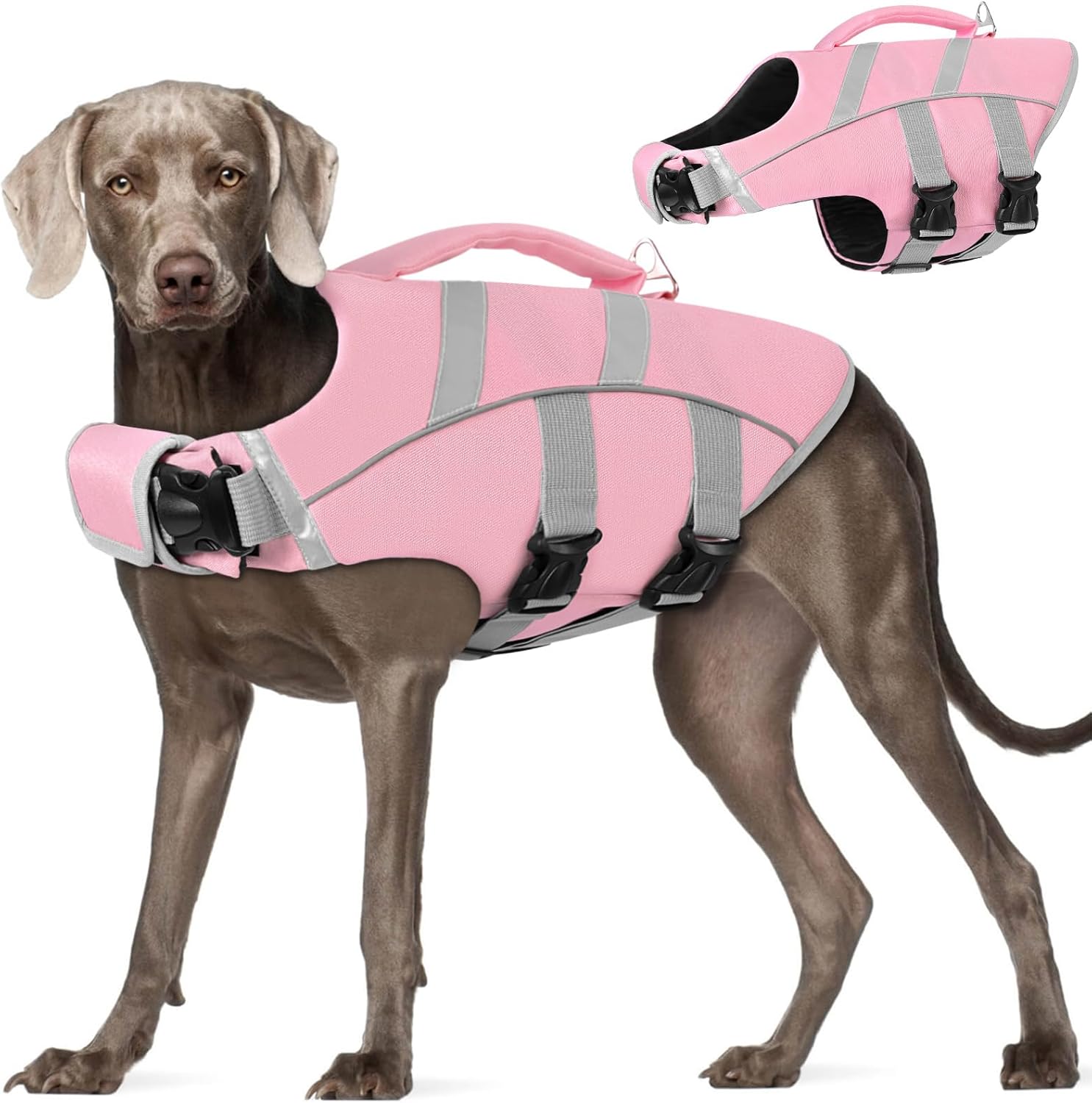 AOFITEE Dog Life Jacket XL, High Flotation Dog Life Vest for Swimming, Reflective
