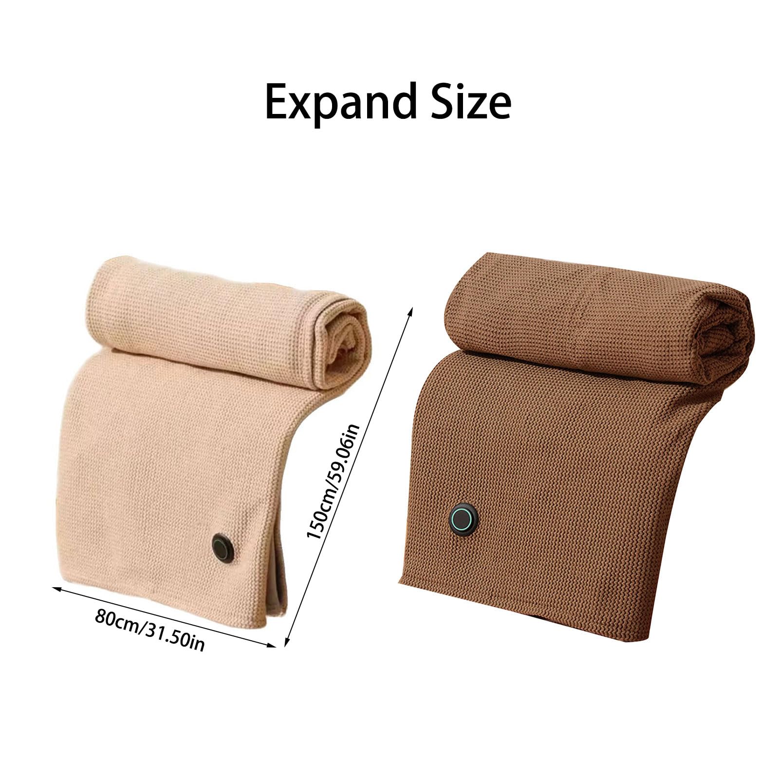 Coperta riscaldata elettrica, lavabile in lavatrice, design con cappuccio, scialle per spalle e gambe, per la stagione fredda, uso domestico, ufficio, coperta riscaldata alimentata tramite USB,
