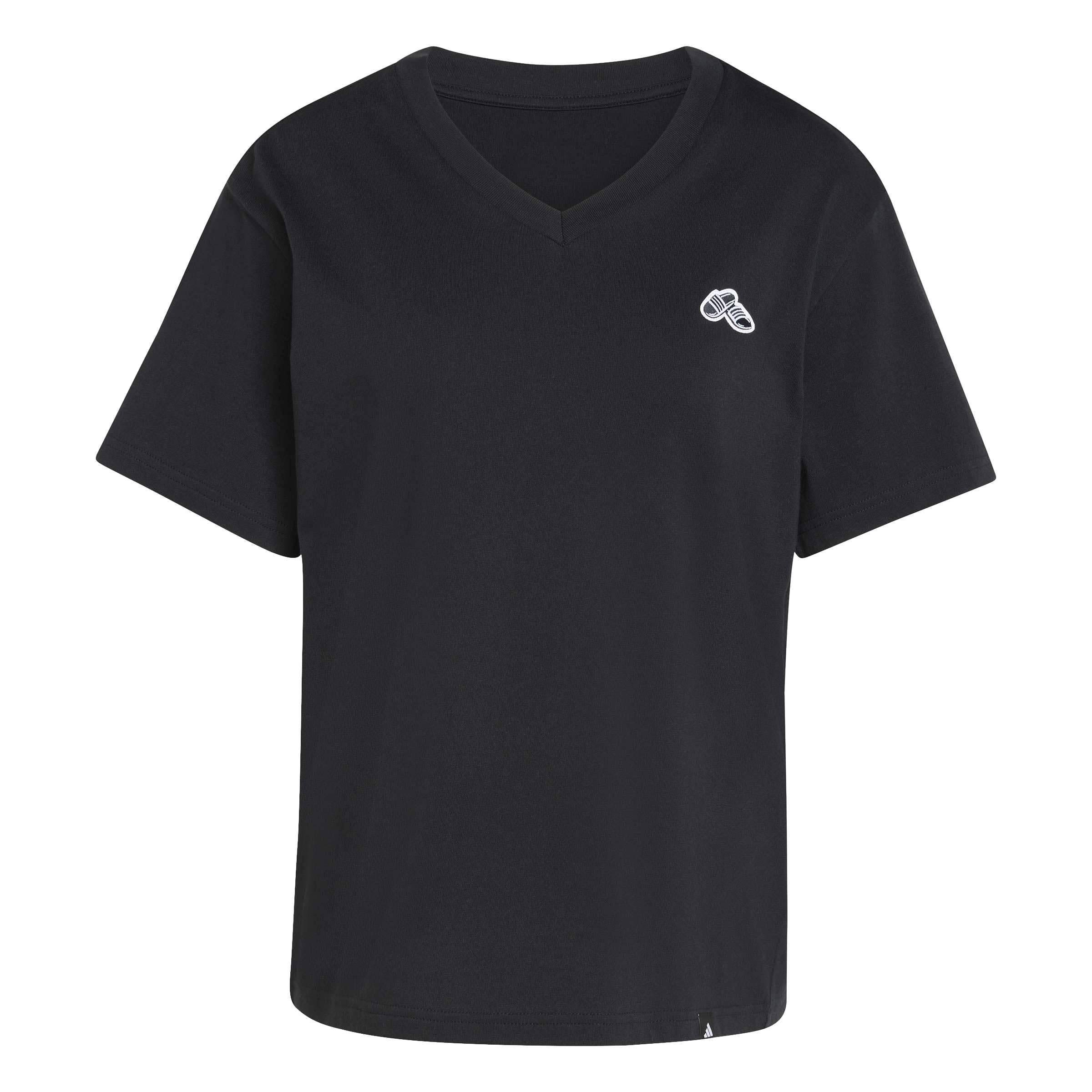 adidas Women's Summer Slide Graphic Vneck T-Shirt, Black, XS