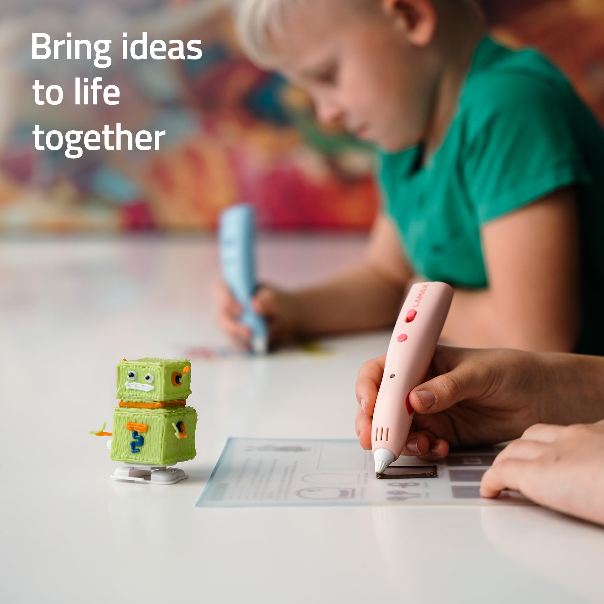 LAMAX ArtKid1 3D Stift für Kinder – kabelloser 3D-Druckstift mit TouchSafe, 37 m 12 PCL-Filamentfarben, USB-C, 2 Geschwindigkeiten, 2 Temperaturstufen, kreatives Geschenk für Mädchen & Jungen (Rosa)