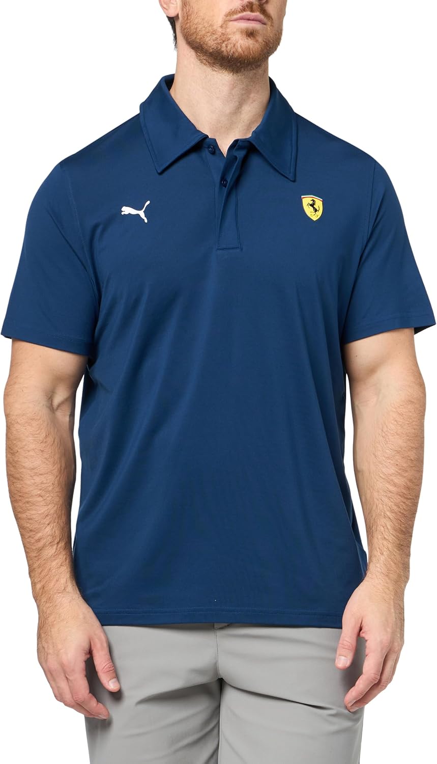 Puma Men's Scuderia Ferrari Formula 1 Cloudspun Polo, Persian Blue AH25, Large