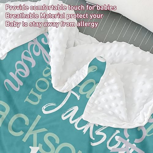 Miniatura 5 de Mantas personalizadas con nombre de bebé, manta de bebé súper suave y transpirable para recién nacidos unisex, mantas personalizadas con nombre,