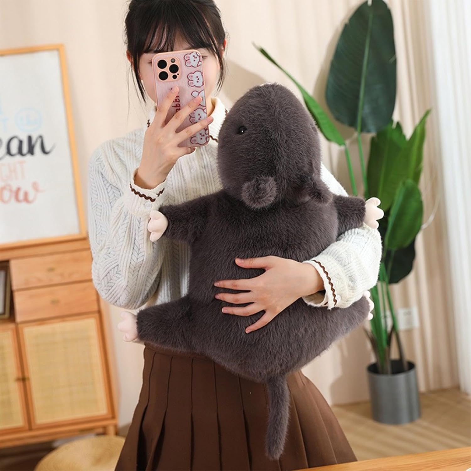 Hofun4U Mouse Stuffed Animal, Rat Plush Pillow, Mouse Stuffed Plush Toy, Gift for Kids Adults (19 inch)