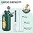 kytffu 42oz Glass Water Bottles with Straw, Motivational Glass Bottle with Silicone Sleeve and Time Marker, Leakproof Large Glass Water Jug for Gym Home Office, Ink green