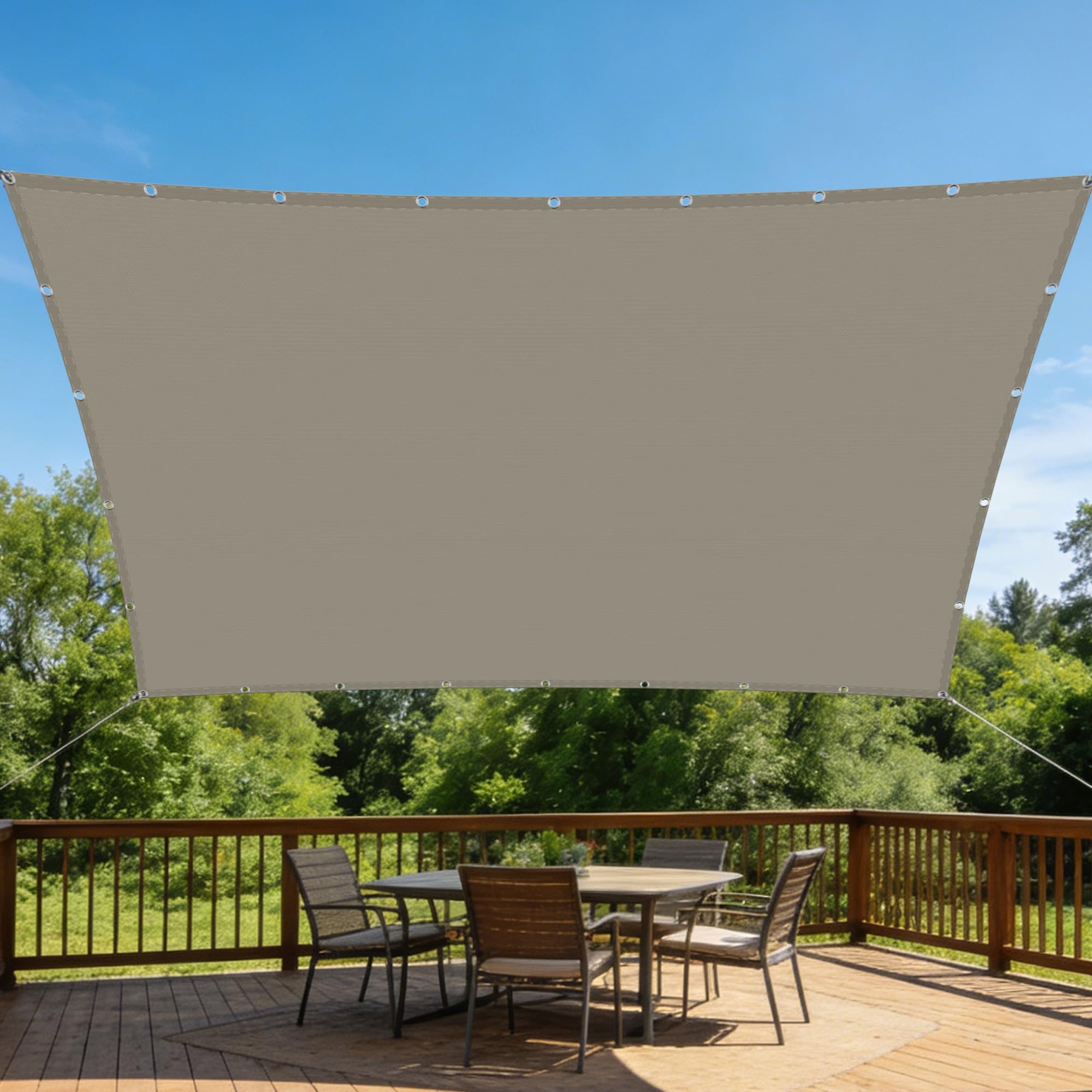 Voiles ombrages rectangulaire imperméable 2x6m de jardin pour bloquer la chaleur et la pluie
