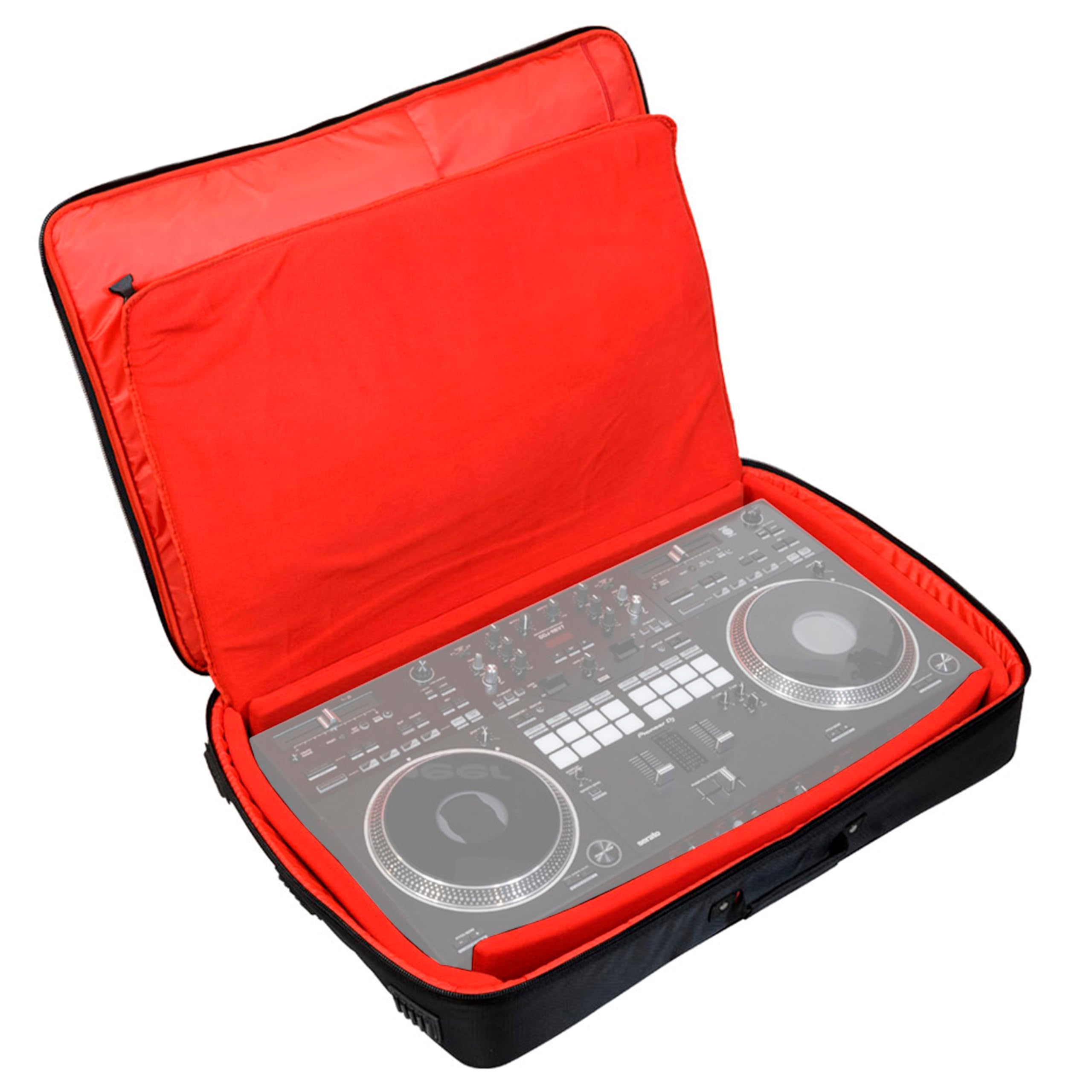 Sac à Dos Noir imperméable DJBag K-Max Plus MK2 - Le Compagnon Incontournable du DJ Moderne, C Intérieur Rouge, Sortie USB Externe