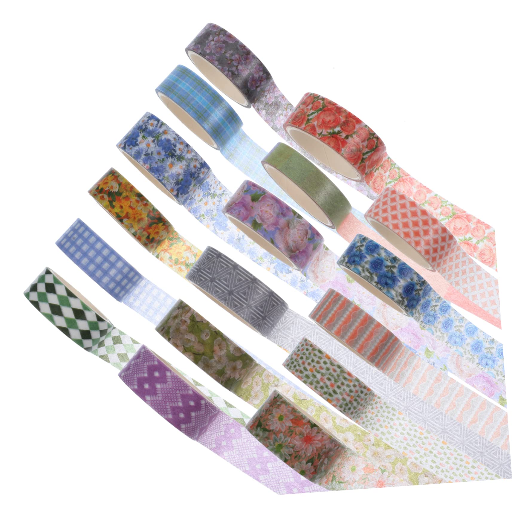 STOBOK 51rotoli Nastro Adesivo Washi Floreale Carta Decorativa Autoadesiva Per Fai Te e Scrapbooking Per Decorare Diari e Progetti Creativi