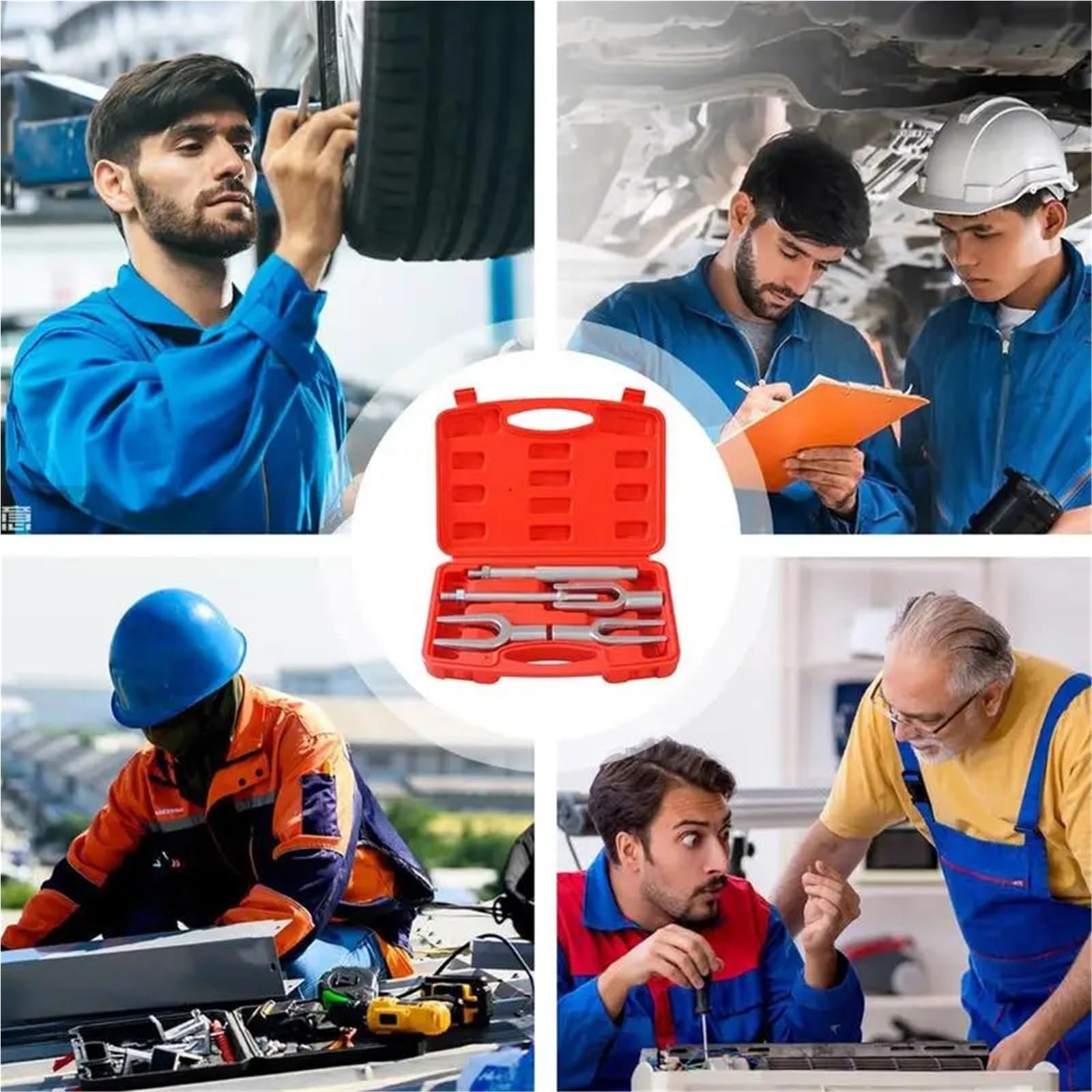Ściągacz przegubu kulowego 5X Zestaw narzędzi do rozdzielania połączeń widelcem pikli, narzędzie samochodowe z etui, zestaw rozdzielaczy typu widelca