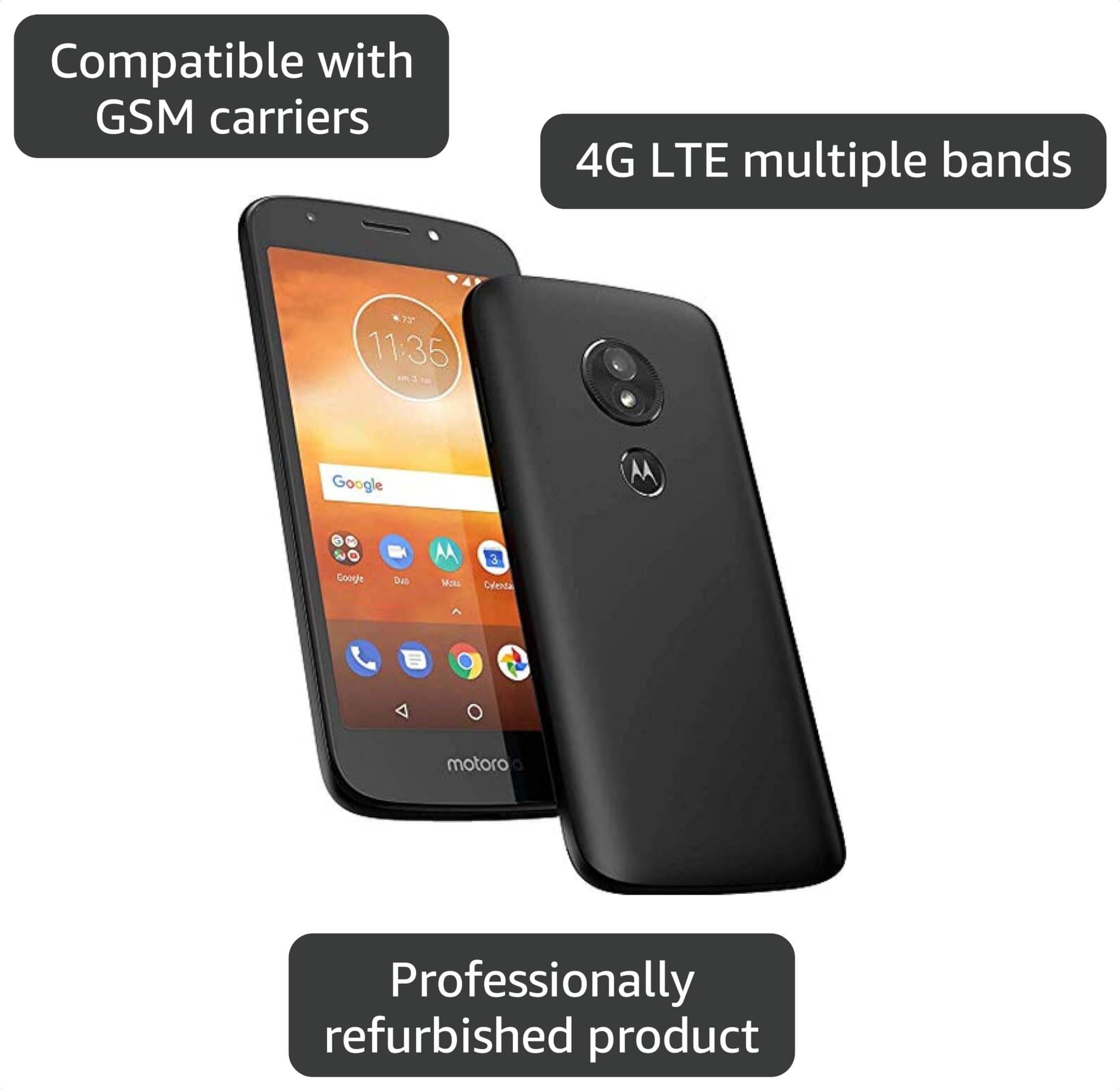 Amazon.com: Motorola Moto E5 Play, 16GB, Black - Unlocked (GSM