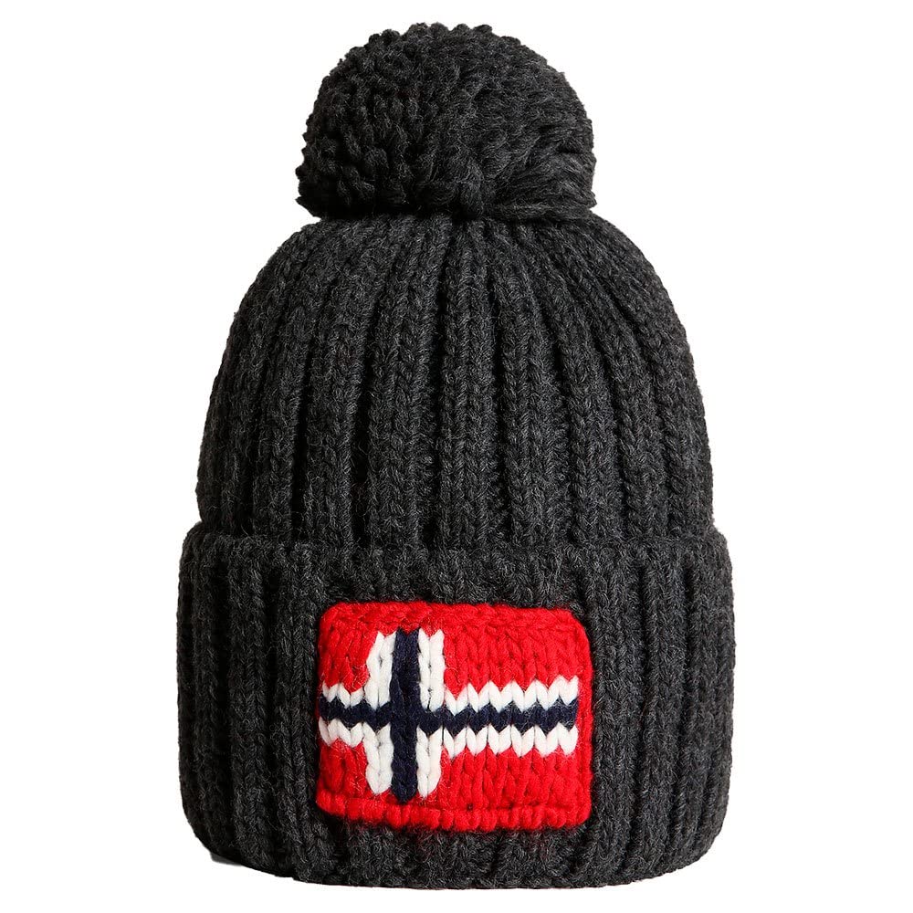 Napapijri Semiury 5 Bobble Hat Dark Grey Melange