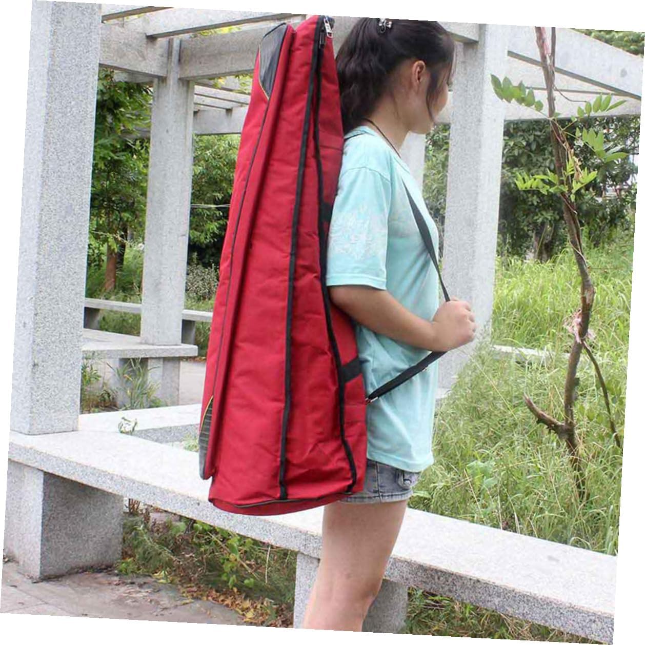 Waterproof Oxford Cloth Trombone Carrying Bag for Tenor, Thickened Red Travel Storage Case with Padded Protection for Musical Instruments