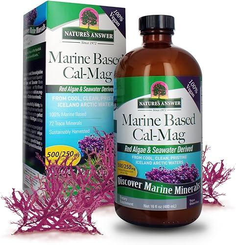 Nature's Answer Magnesio de calcio a base de mar, crema de vainilla, 16 onzas  Apoyo inmunológico natural  Mantiene huesos saludables  Promueve la