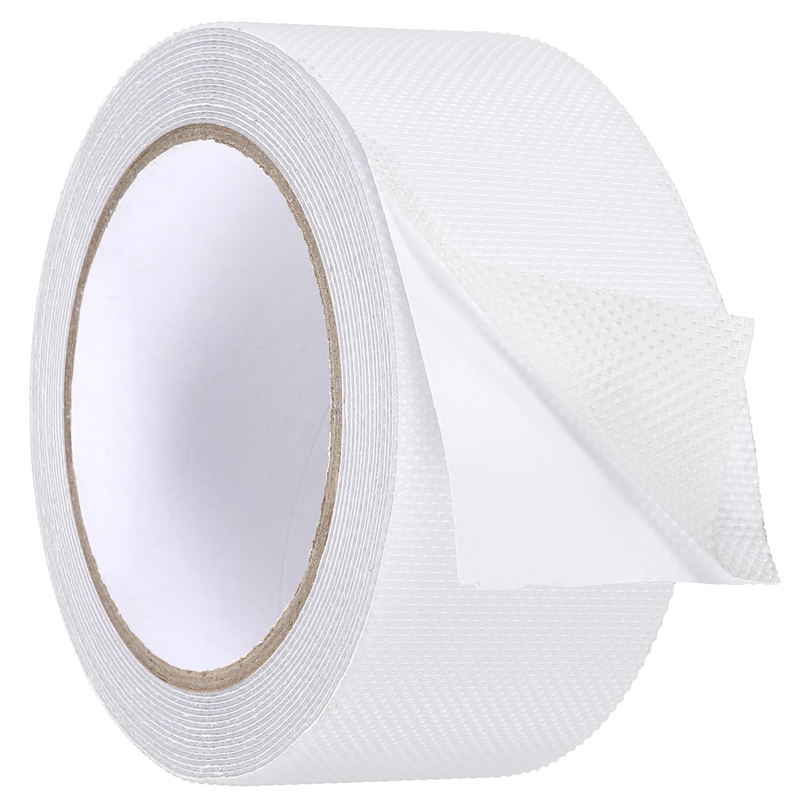 sourcing map Rubber Grip Tape, 2 in x 16 ft Non-Slip Tape with Texture Waterproof Adhesive Non-Abrasive Grip Tapes for DIY Tool, Indoor & Outdoor Stair Steps, Ramp, Transparent