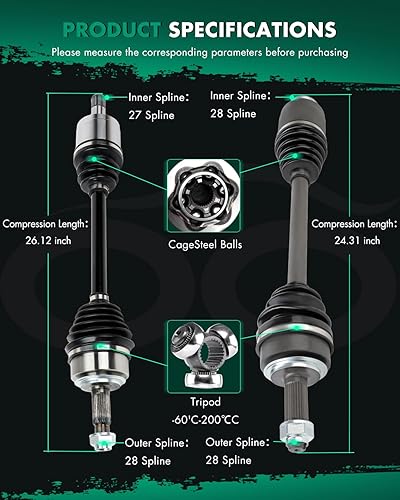 Miniatura 21 de SCITOO Eje CV Conjunto de eje delante izquierda derecha para Honda Odyssey 3.5L,para Honda Ridgeline 3.5L 2005-2014 60-1009