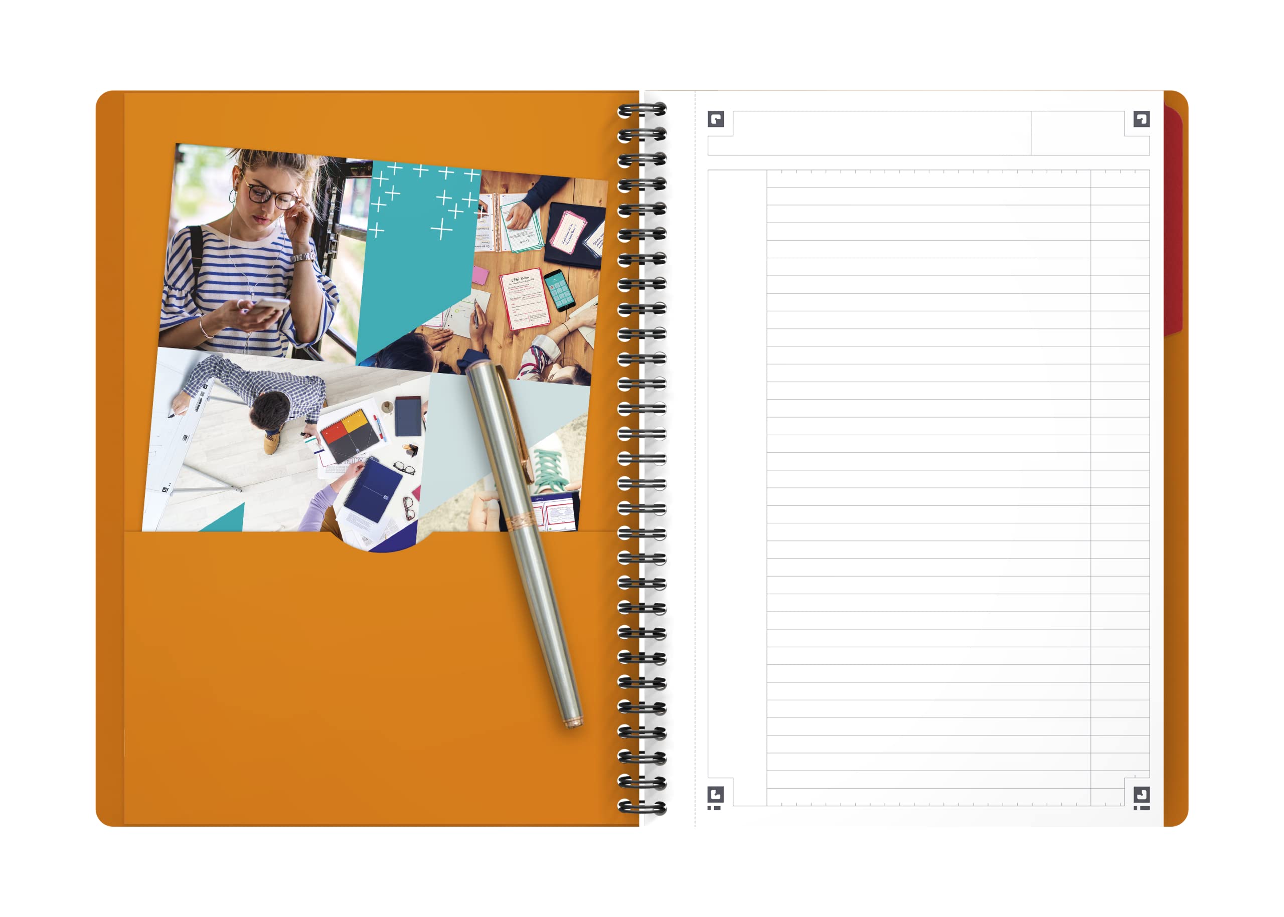 Oxford Bloc-notes B5 - Blocco a righe "International", 160 pagine, 1 divisore a scomparsa, 5 pezzi