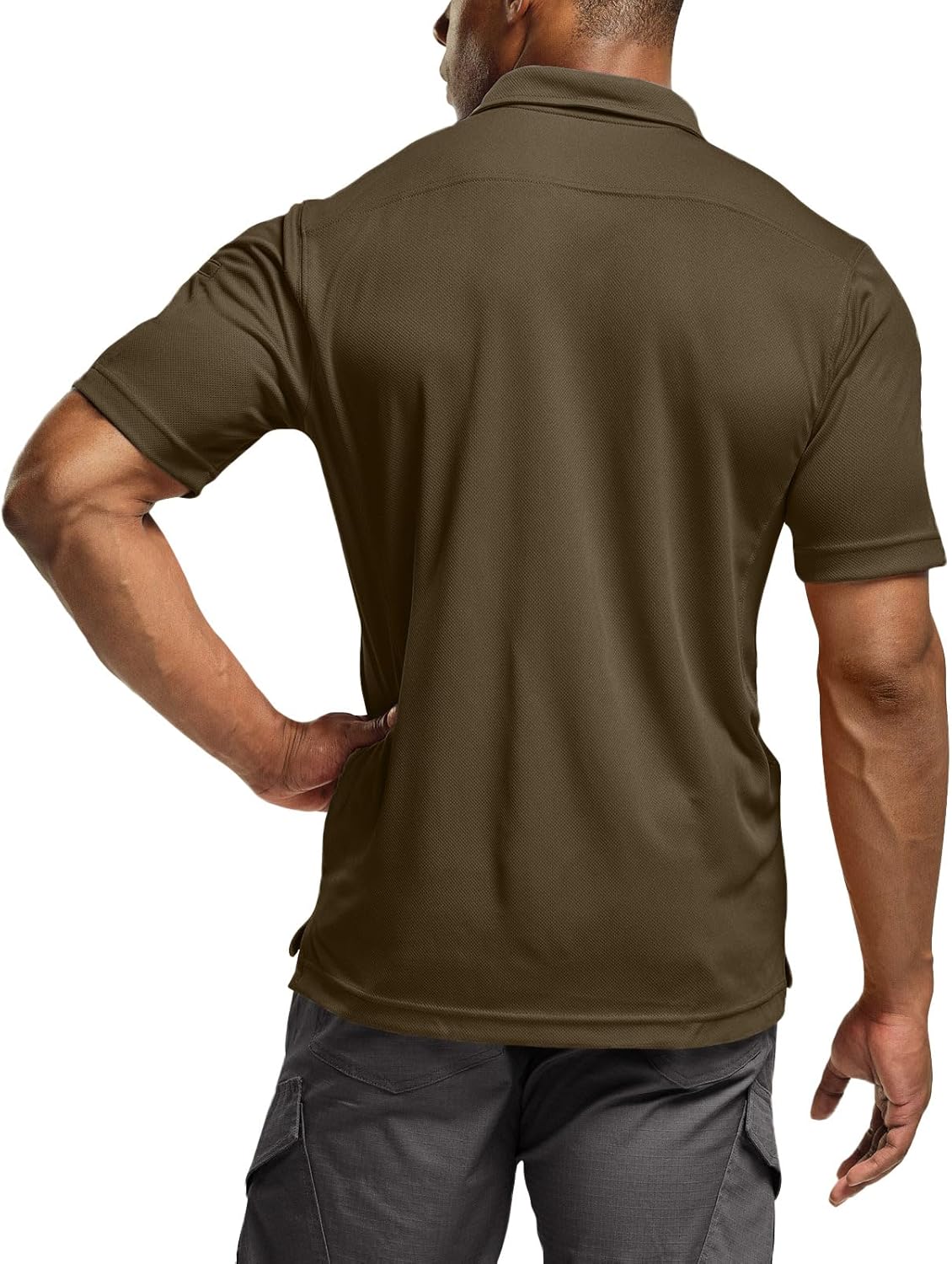 CQR Men's Polo Shirts, Tactical Short Sleeve Golf Performance Shirts, Lightweight Dry Fit UPF 50+ Pique - Image 3