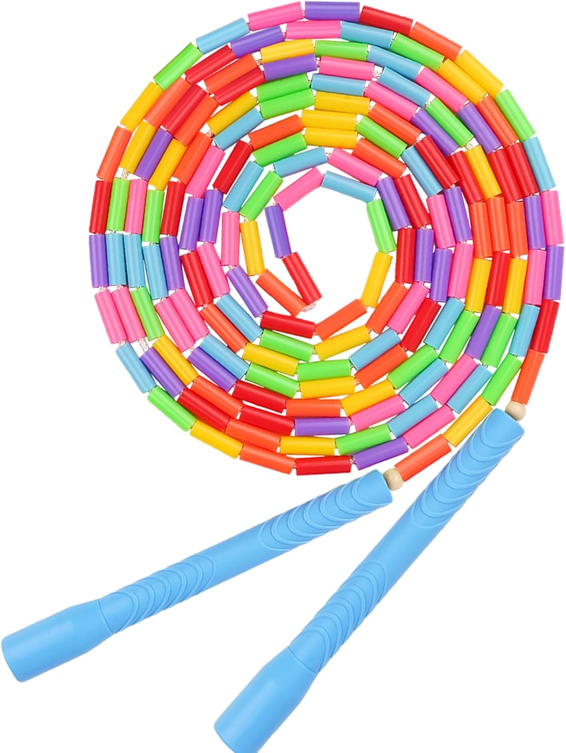 16.5 FT Long Jump Rope for Kids Adults, Rainbw Double Dutch Jump Ropes, Beaded Jump Rope for Fitness, Segmented Skipping Ropes for Exercise Training, Tangle-Free Durable
