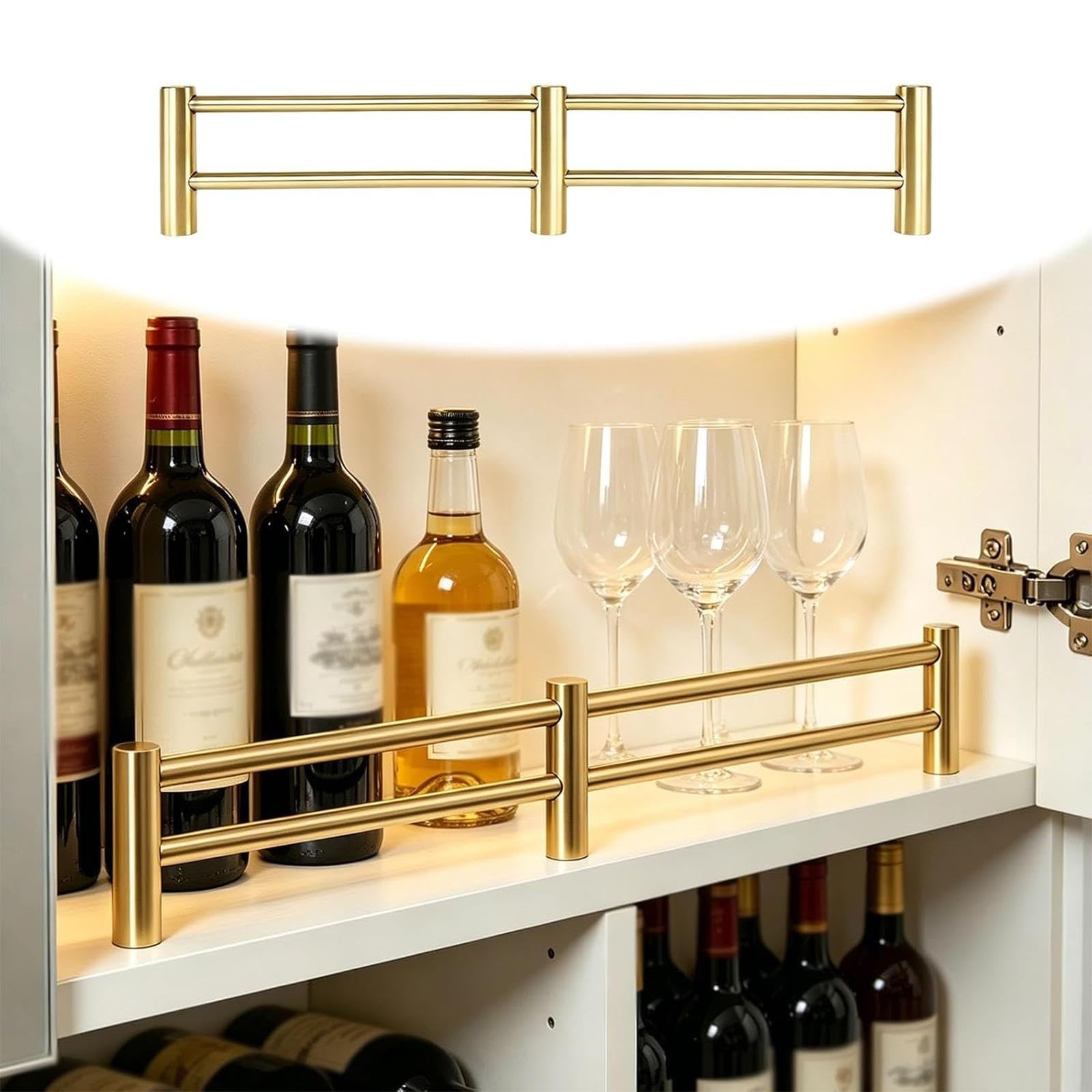 Barra Protezione Mensola Set，Parapetto Decorativo Per Armadio,